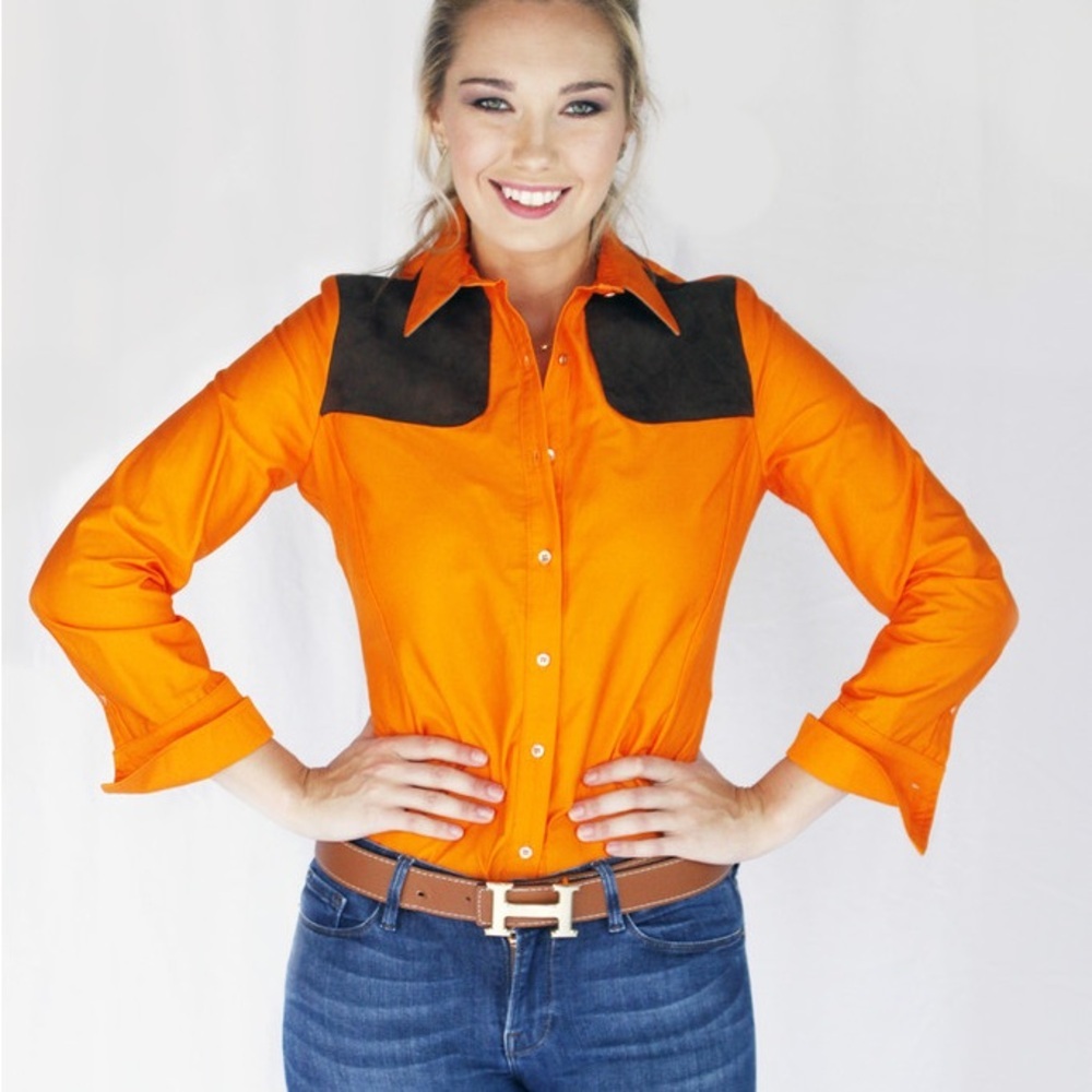 McKenna Quinn PIPER LONG SLEEVE SHIRT IN BLAZE ORANGE